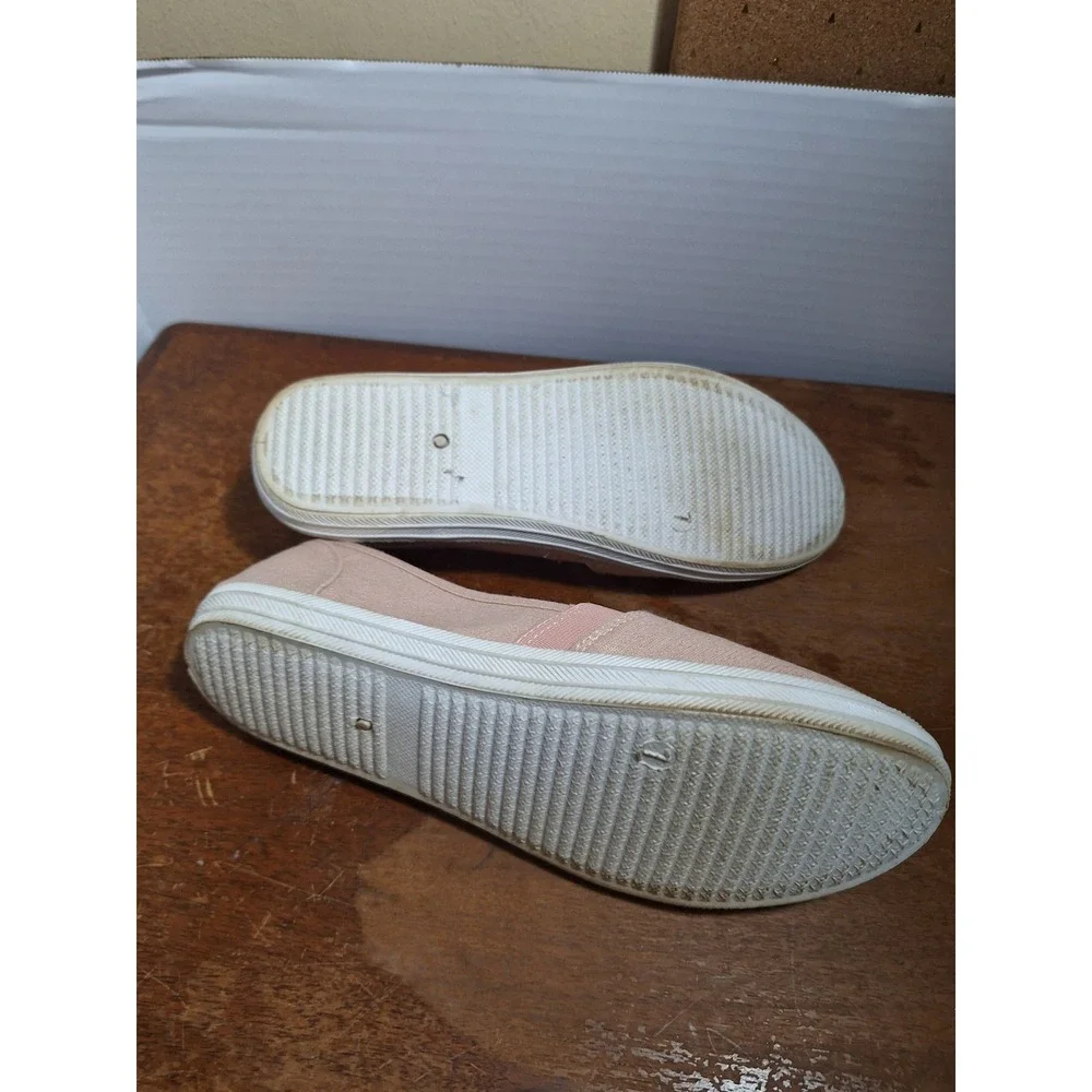 Serra Womens Rose Gold Metallic Memory Foam Slip On Flats Shoes Size 7